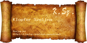 Klopfer Szelina névjegykártya